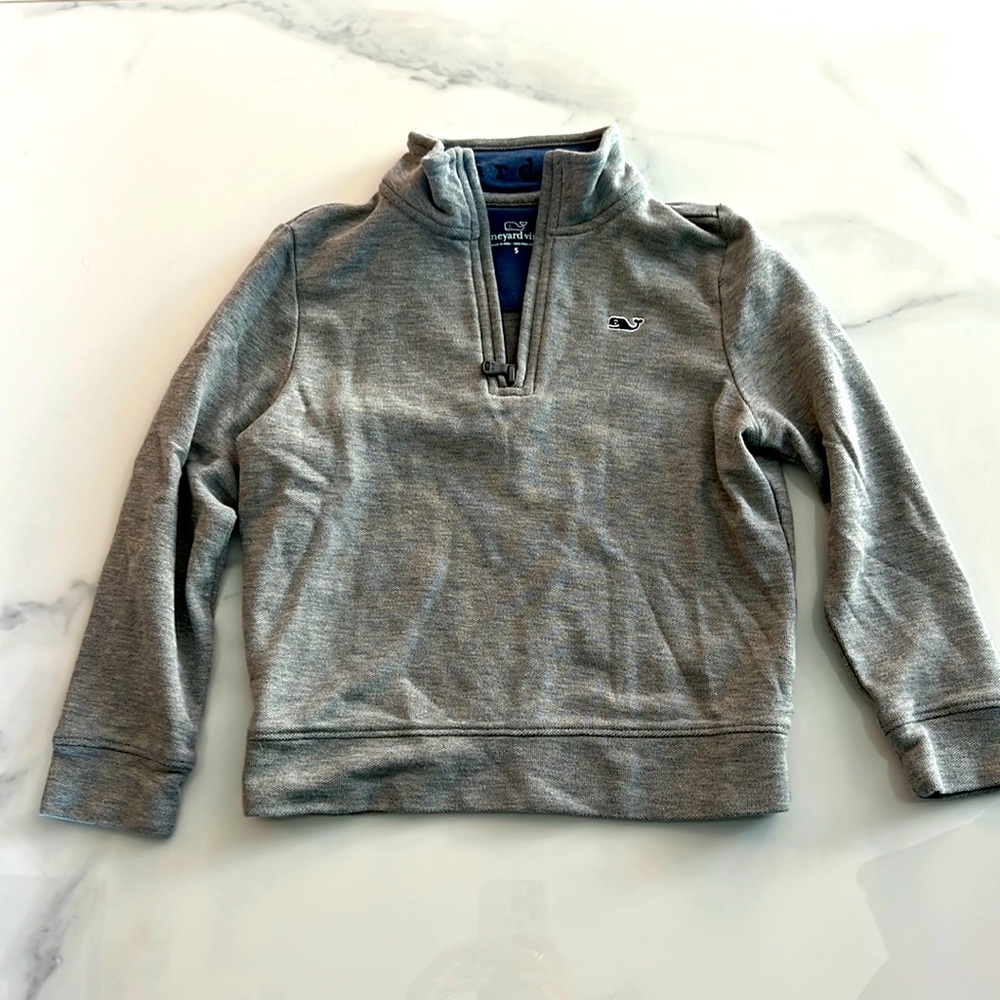 Boys' Quarter-Zip Sweater. Gray. Vineyard Vines